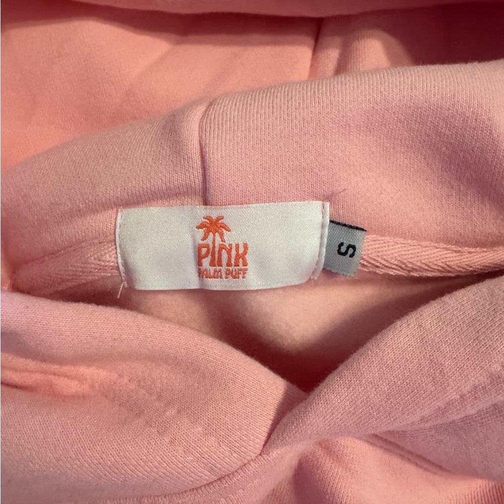 Pink Palm Puff Women's Hoodie - Picture 2 of 7